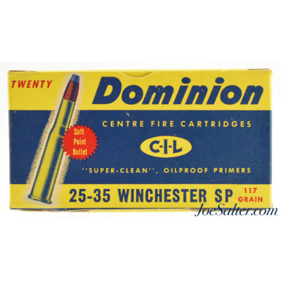 Excellent Dominion CIL 25-35 Ammunition 117 Grain Soft-Point Full Box