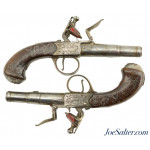 Lovely Pair of 18th Century British Flintlock Turn-Off Pistols