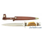 German Solingen Brooks Knife with Stag Grip