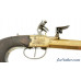 European Brass-Framed Flintlock Pistol With Snap Bayonet