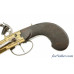 European Brass-Framed Flintlock Pistol With Snap Bayonet