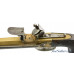 European Brass-Framed Flintlock Pistol With Snap Bayonet