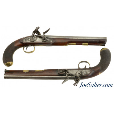 Lovely Pair of Flintlock Traveling Pistols by William Bond of London