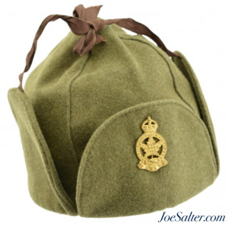 WWII Canadian DMC Winter Cap Size 7 1/8 Green Wool 1942 w/ Badge