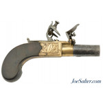 British Brass-Frame Flintlock Turn-Off Pistol by William Parker of London