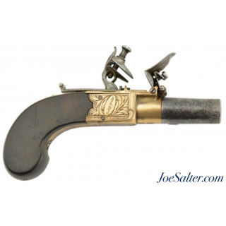 British Brass-Frame Flintlock Turn-Off Pistol by William Parker of London