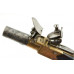 British Brass-Frame Flintlock Turn-Off Pistol by William Parker of London