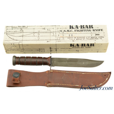  Ka-Bar USMC Marked WWII Fighting Knife Replica NOS In Box