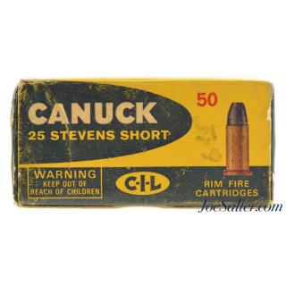 Full Box Canuck 25 Stevens Long Rim Fire Ammo