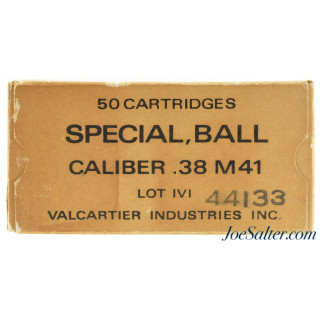 Canadian Valcartier Ball .38 Special M41 Ammo 1968 50 Rnds