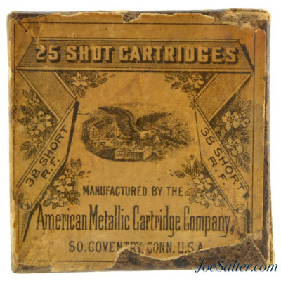 Rare Early 1880's American Metallic Cartridge Co. 38 Rim Fire Shot Full Box