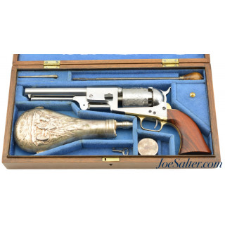  Cased Uberti Model 1848 Dragoon 3rd Model 44 Cal BP With Extras White Finish