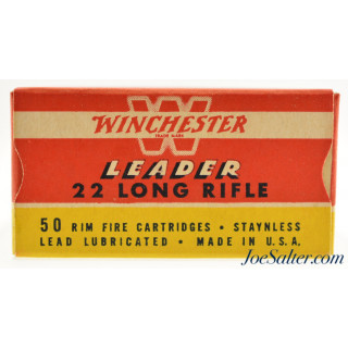 Excellent Brick Fresh 1946 Winchester Leader 22 LR Box Ammo  K2388R