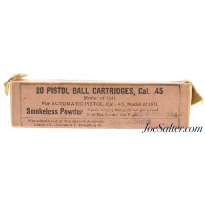 WWI Era 20 Round Packet 45 ACP Frankford Arsenal Colt 1911 Ammo 