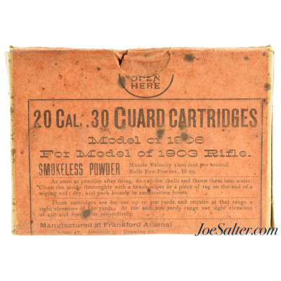  Frankford Arsenal 30 Cal. Guard Cartridges Model of 1906 (30-06) 1917 Date