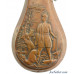 British "Batty" Copper "Indian Hunter" Powder Flask 