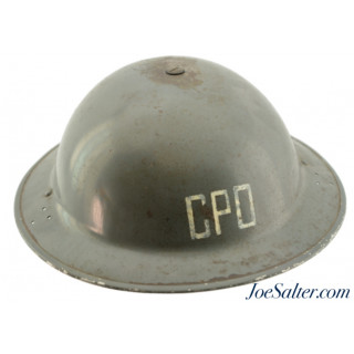 WW2 British General Post Office Air Raid Brodie Helmet