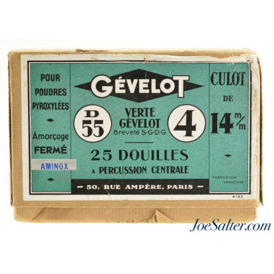 Rare 4 Gauge Gevelot Shotgun Shell Full Box Primed Empty Hulls 