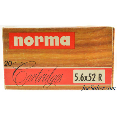 Vintage Norma 5.6x52 R/22 Savage Hi-Power SP 20 Rnds
