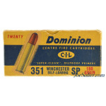 Full Box Dominion 351 Winchester Self Loading Ammo 180 Gr SP 10 Rds