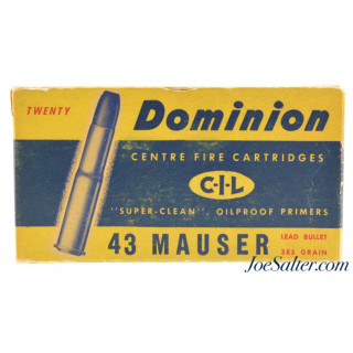  C-I-L Dominion 43 Mauser Ammo Full Box 385 Grain 