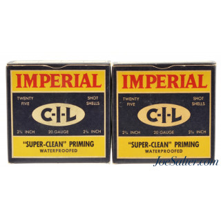 Vintage CIL Imperial 20ga. 2 3/4" Primed Waterproofed Paper Shells 50pc