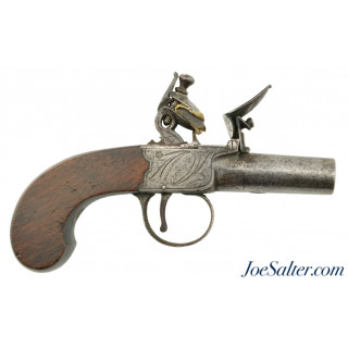 English Short Barrel Turn-Off Flintlock Pistol By  Scott of London 45 Caliber