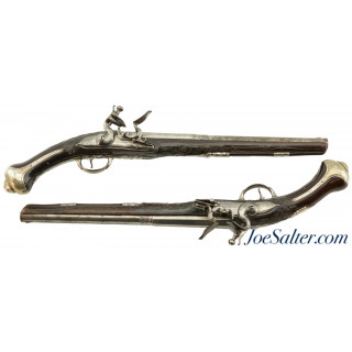 Very Nice Pair of Highly Embellished Balkan or Turkish Flintlock Pistols with London Markings