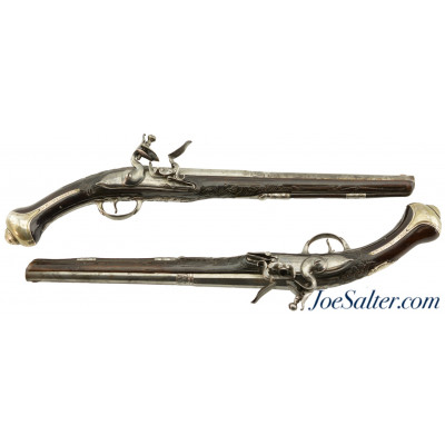 Very Nice Pair of Highly Embellished Balkan or Turkish Flintlock Pistols with London Markings