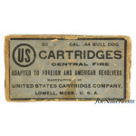 Scarce US Cartridge Co. 44 Bull Dog Caliber BP Ammo Full Box Lowell, Mass 