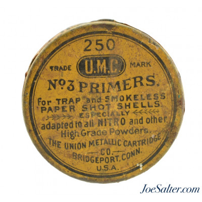  Scarce Full & Sealed! Paper Shot Shell No. 3 Primer Tin U.M.C. Co. 250 Count 