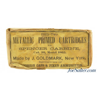  Excellent Sealed “soft pack” 56-50 Spencer Ammo J. Goldmark 42 Rds 