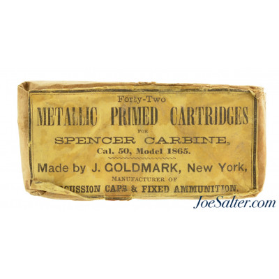  Excellent Sealed “soft pack” 56-50 Spencer Ammo J. Goldmark 42 Rds 