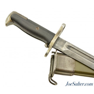 WWII US Union Fork & Hoe (UFH) M1 Garand Bayonet and Scabbard