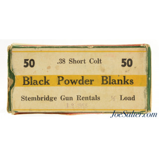 1950's Stembridge Gun Rental 38 Short Colt Black Powder Blanks 