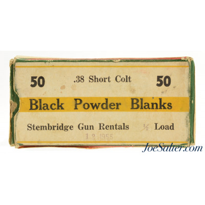 1950's Stembridge Gun Rental 38 Short Colt Black Powder Blanks 