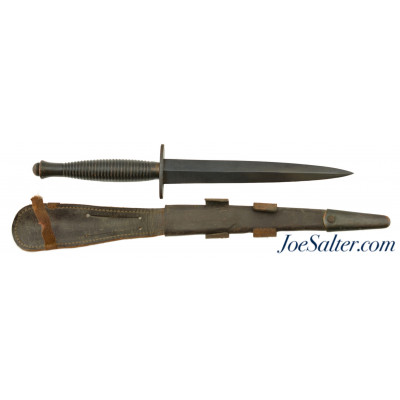 WWII Fairbairn-Sykes Third Pattern British Commando Knife and Sheath Unmarked