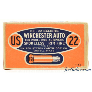Sealed! US Cart Co. 22 Win Auto Ammo Full Box Hollow Point M1903 Rifle 