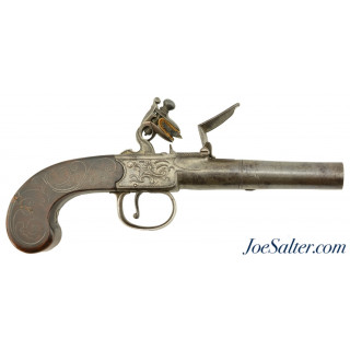 Very Nice British Flintlock Turn-Off Pistol by M&L Bourn