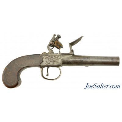 Very Nice British Flintlock Turn-Off Pistol by M&L Bourn