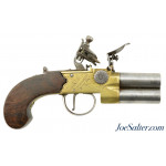 British Brass Frame Tap-Action Flintlock Pistol by Taylor of Beverley