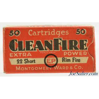Scarce 1930's Montgomery Ward Cadmium Coat CleanFire 22 Short EP Ammo