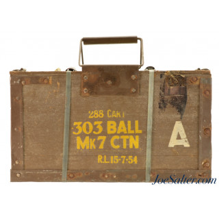 Scarce Full Wood Crate 303 British Ammo Mark 7 Dated 1954 288 Rounds