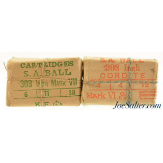  Two Sealed 303 British Ammo Packets WWI & WWII 20 Rounds