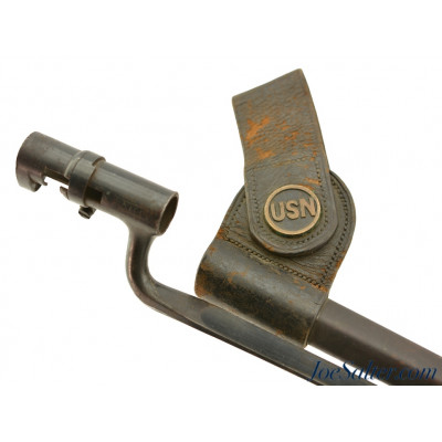 Scarce US Navy Marked Trapdoor Socket Bayonet & Scabbard USN Span-Am War