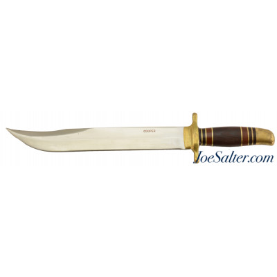 Rare John Nelson Cooper Custom Thorp Style Bowie Knife 1968-69 11 3/4"