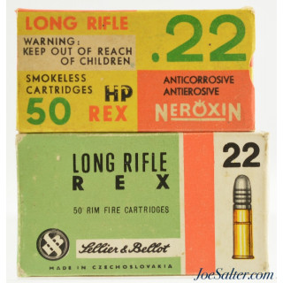 Vintage 1970's Czechoslovakian 22 LR Foreign Collector Ammunition 2 Boxes 