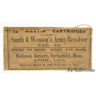 Rare 1871 Martin 44 Cal Ammo Packet S&W Army Revolver National Armory