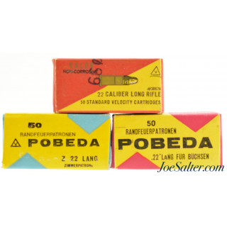 Vintage 1970's Yugoslavia 22 LR Foreign Collector Ammunition 3 Boxes 