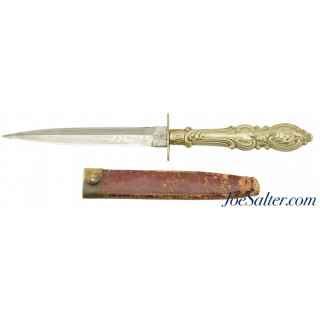 Civil War Cutlery Hilt Dagger with Etched Blade by Robert Lingard of Sheffield